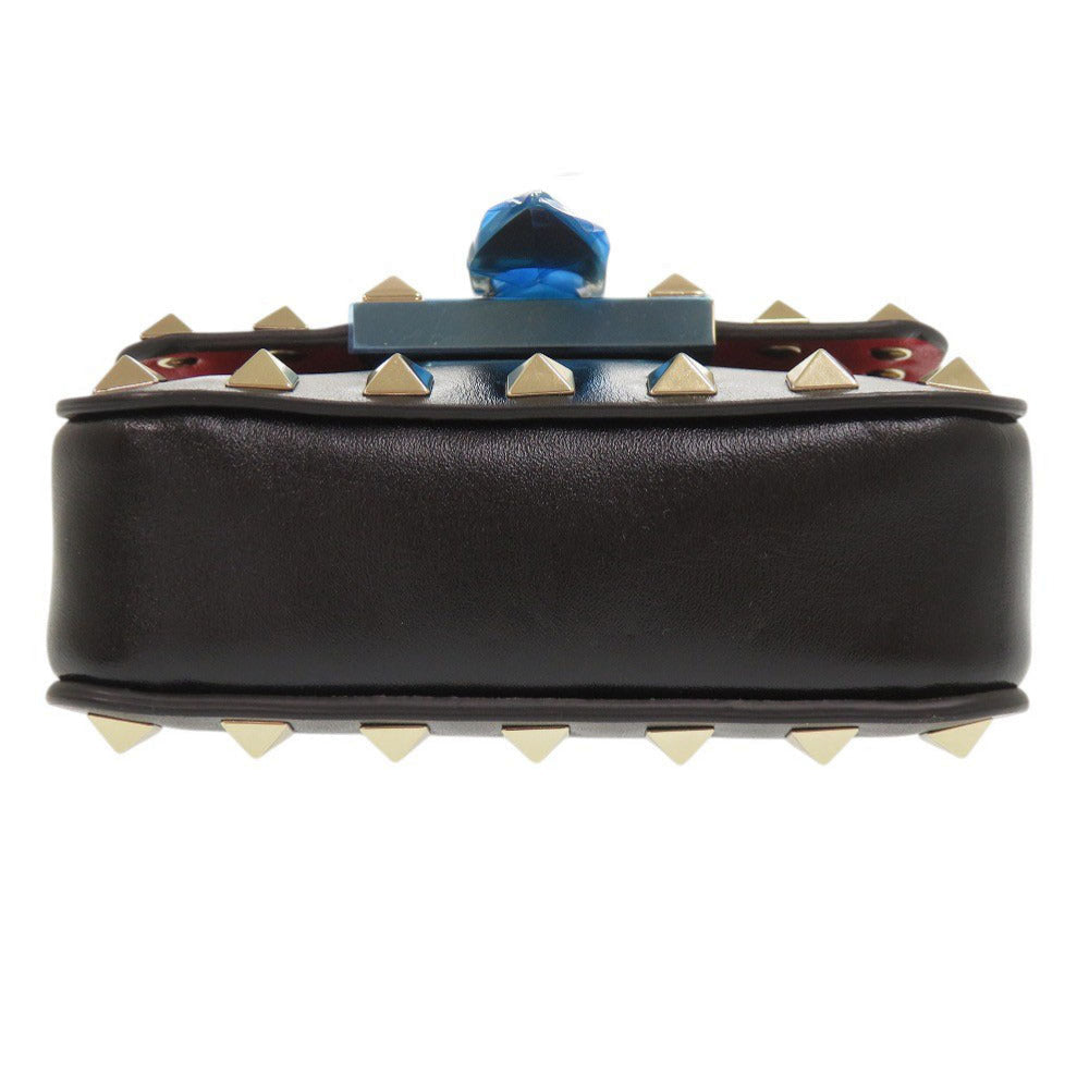 VALENTINO GARAVANI – Rockstud Shoulder Bag – Black Leather