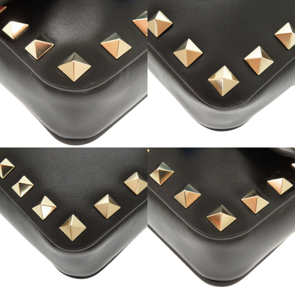 VALENTINO GARAVANI – Rockstud Shoulder Bag – Black Leather