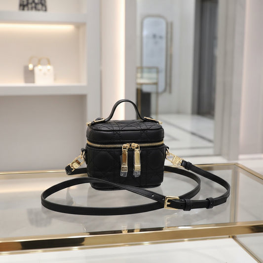 Dior – Lady Dior Micro Vanity – Black Lambskin Cannage –Pristine