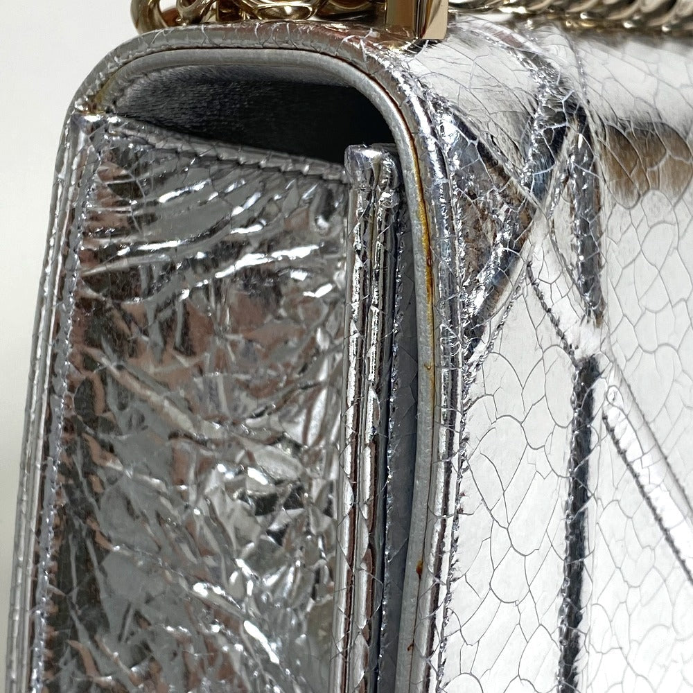 DIOR – Diorama Small Flap Shoulder Bag – Silver Leather