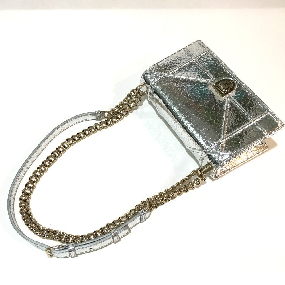 DIOR – Diorama Small Flap Shoulder Bag – Silver Leather