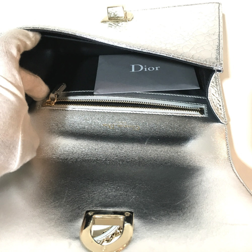 DIOR – Diorama Small Flap Shoulder Bag – Silver Leather