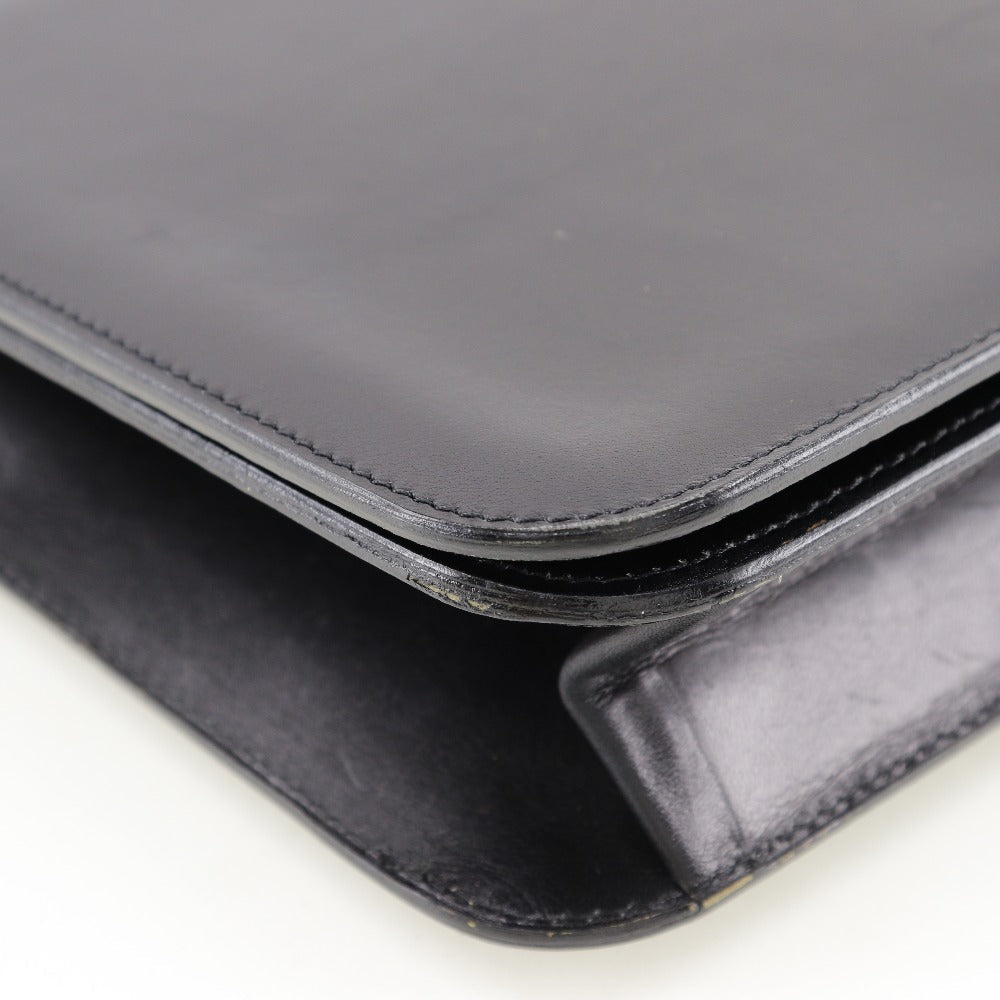 CHANEL vintage Chain Shoulder bag in black calfskin with classic COCO Mark harware Vintage