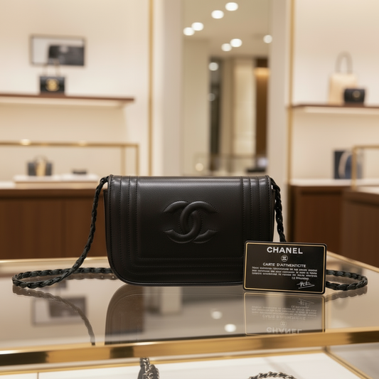 CHANEL – Lambskin Shoulder Bag – COCO Mark – Vintage