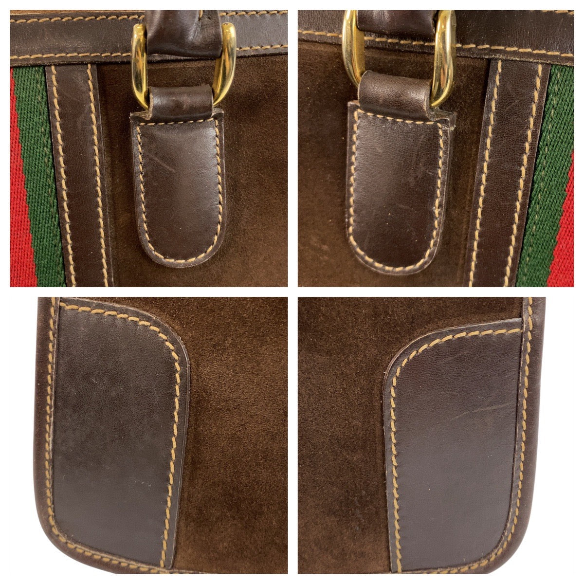 GUCCI – Sherry Line 2-Way Handbag / Tote – Suede & Leather – Brown with Gold Hardware – Modern Collection