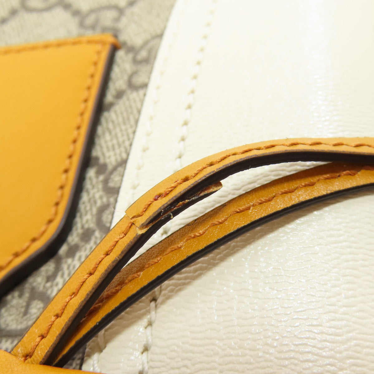 GUCCI – Brown GG Supreme PVC with Leather Trim 2-Way Handbag & Clutch