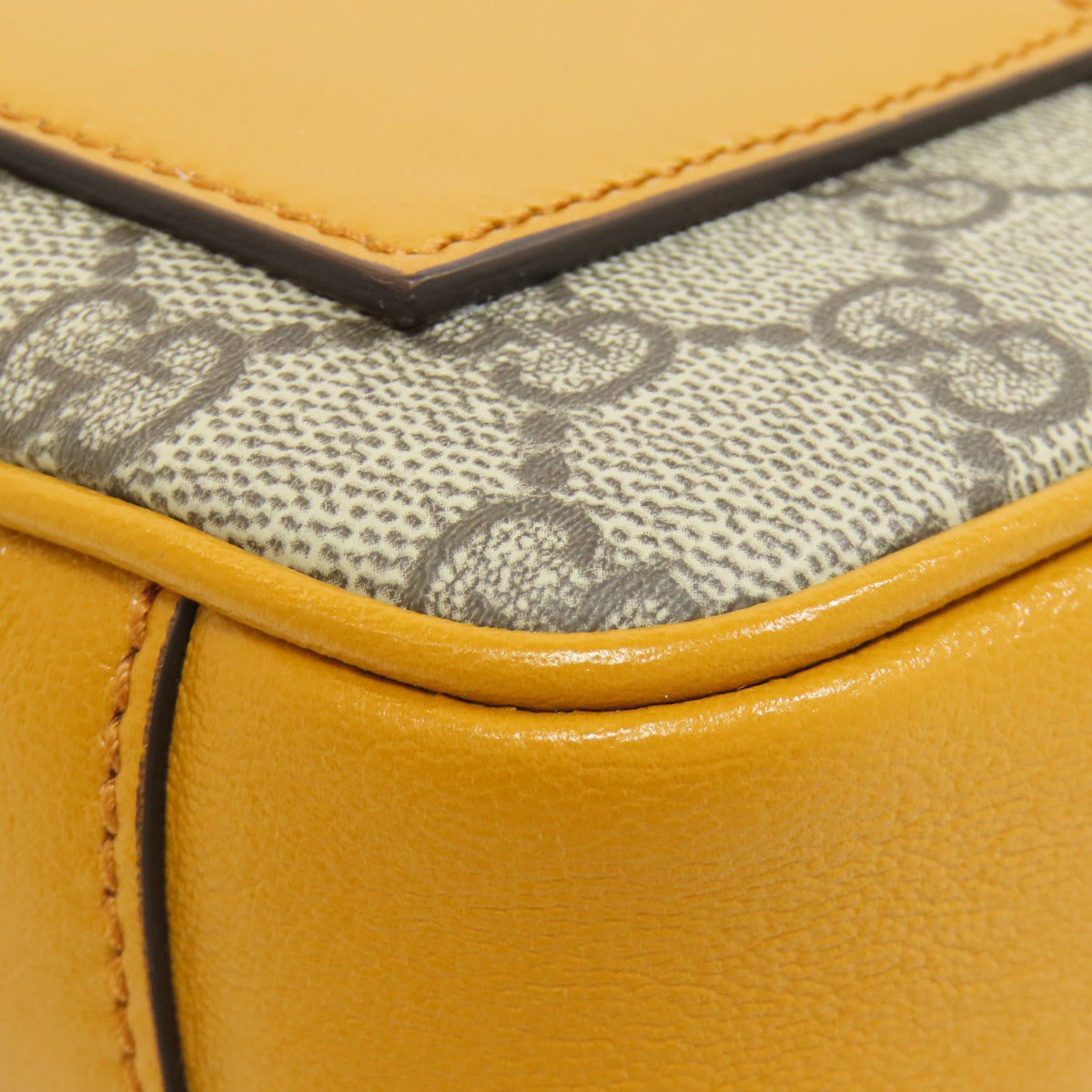 GUCCI – Brown GG Supreme PVC with Leather Trim 2-Way Handbag & Clutch