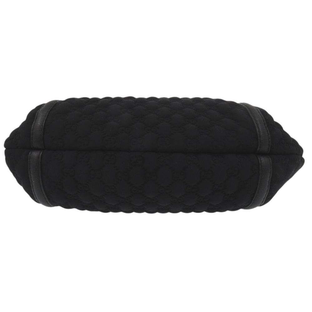 GUCCI – GG Logo One-Belt Fringe Bamboo Horsebit Hobo – Black Nylon – Modern Collection –