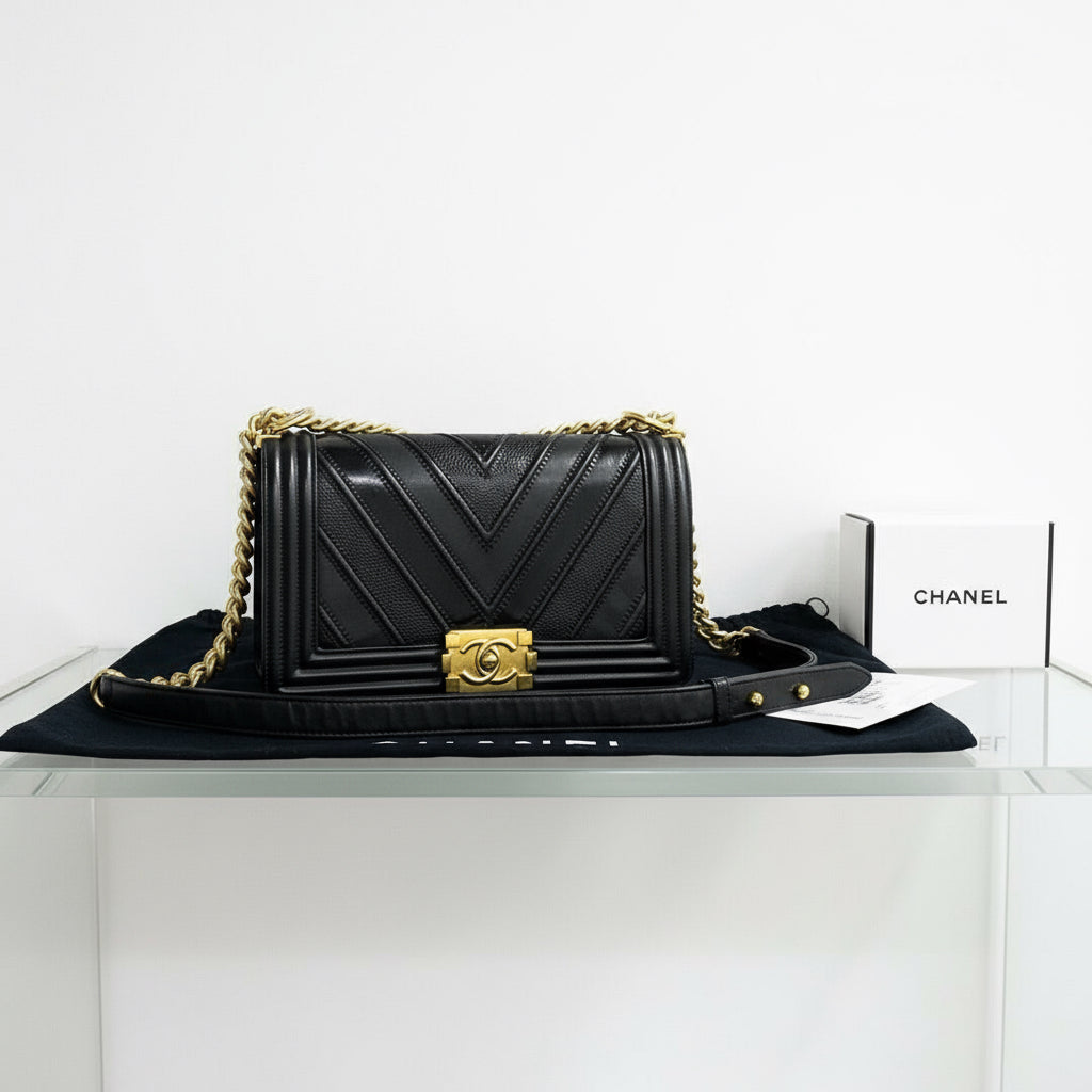 CHANEL – Black Chanel Boy Shoulder Bag