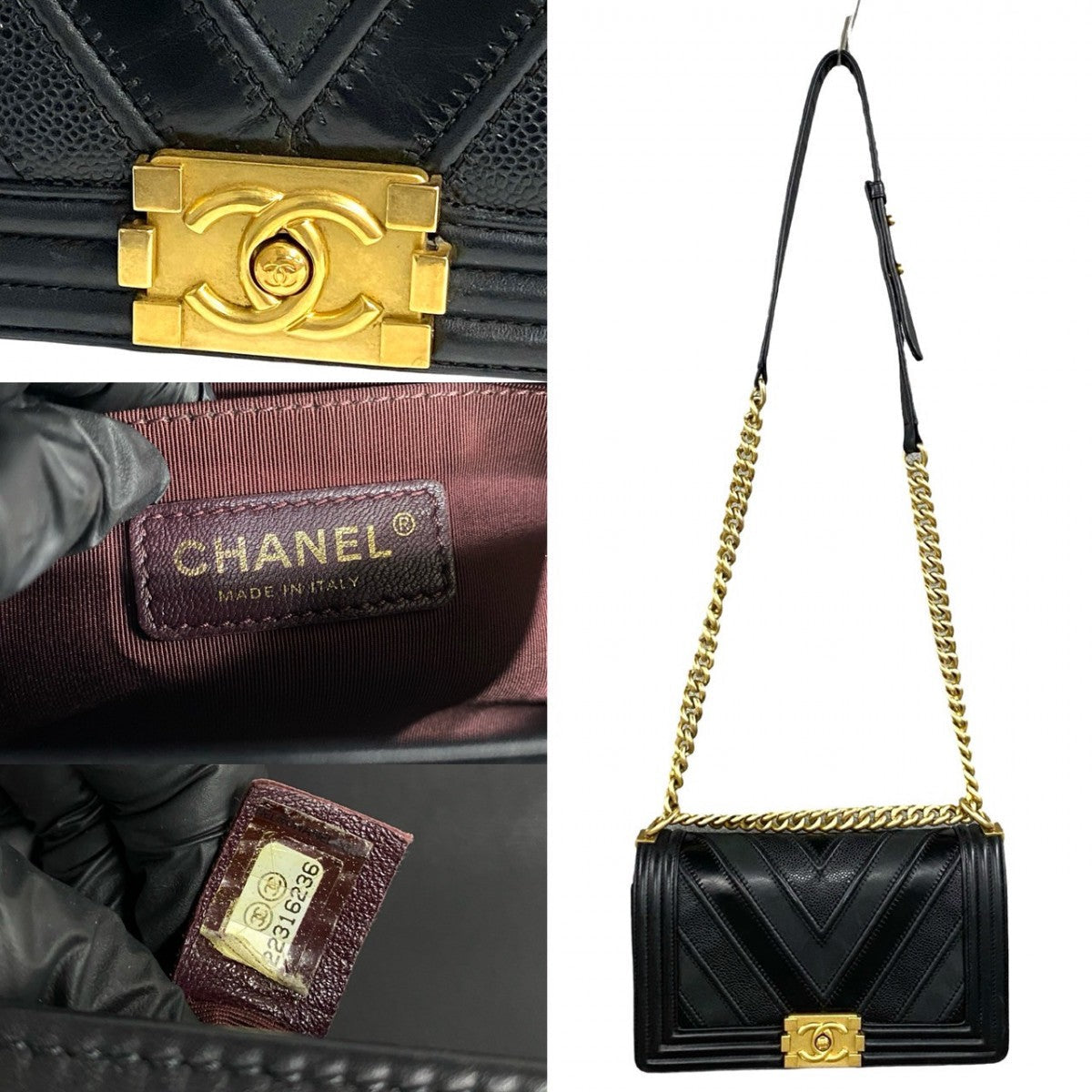 CHANEL – Black Chanel Boy Shoulder Bag