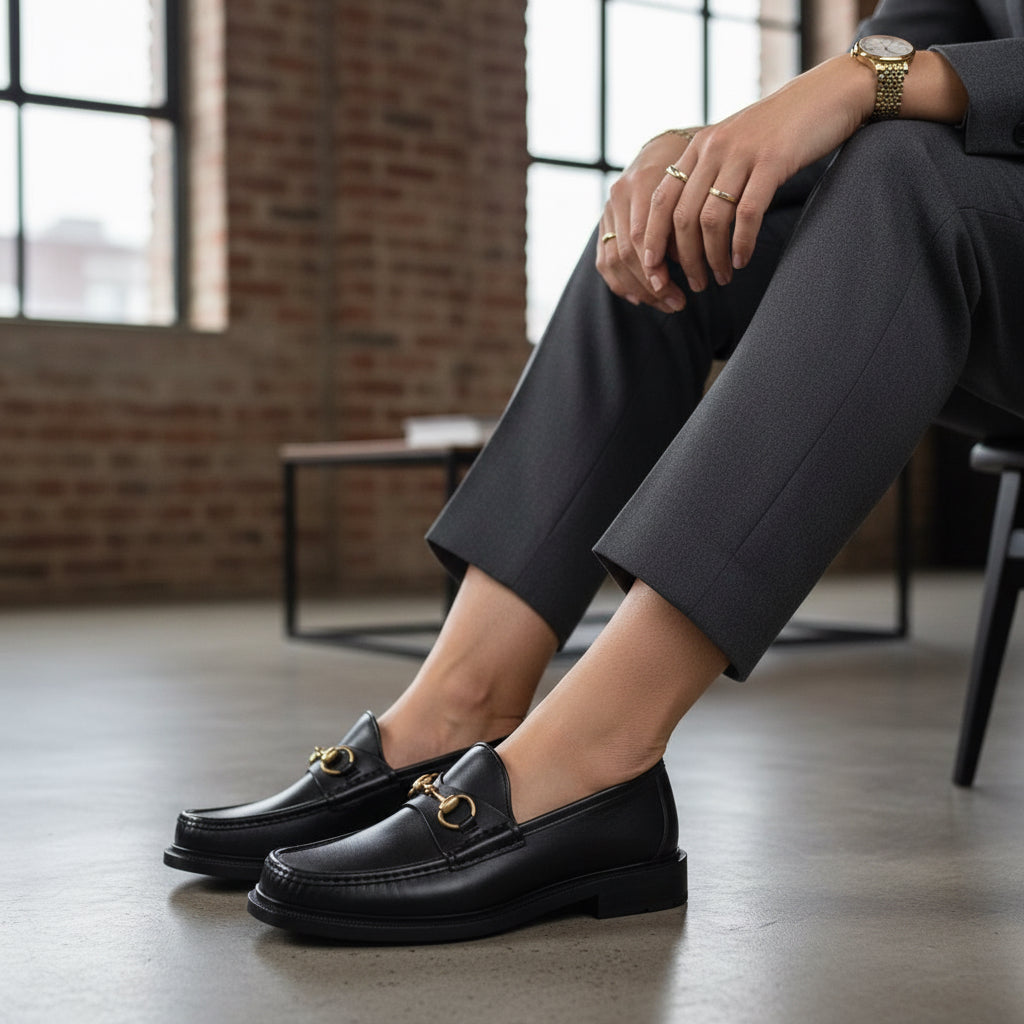 GUCCI – Leather Loafers – Black – Men’s Size 8.5 Near Mint