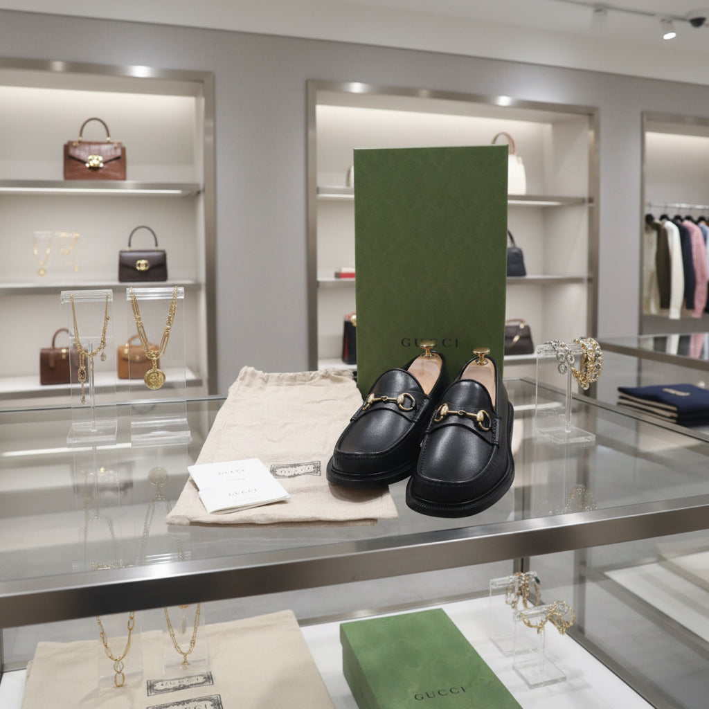 GUCCI – Leather Loafers – Black – Men’s Size 8.5 Near Mint