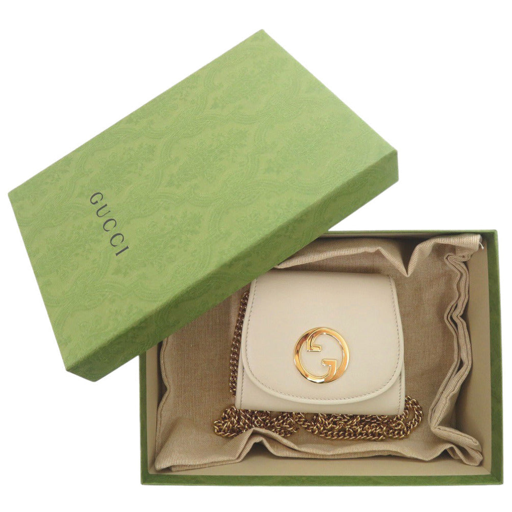 GUCCI – Blondy Chain Wallet – White Leather