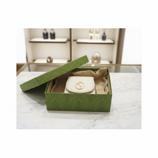 GUCCI – Blondy Chain Wallet – White Leather