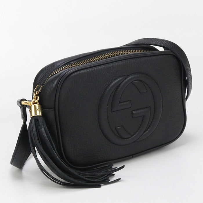 GUCCI – Soho Diagonal Shoulder Bag – Black Leather – Italy –