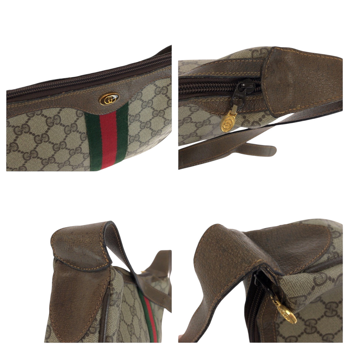 GUCCI – Sherry Line Old Gucci Shoulder Bag – GG Supreme Canvas Beige –