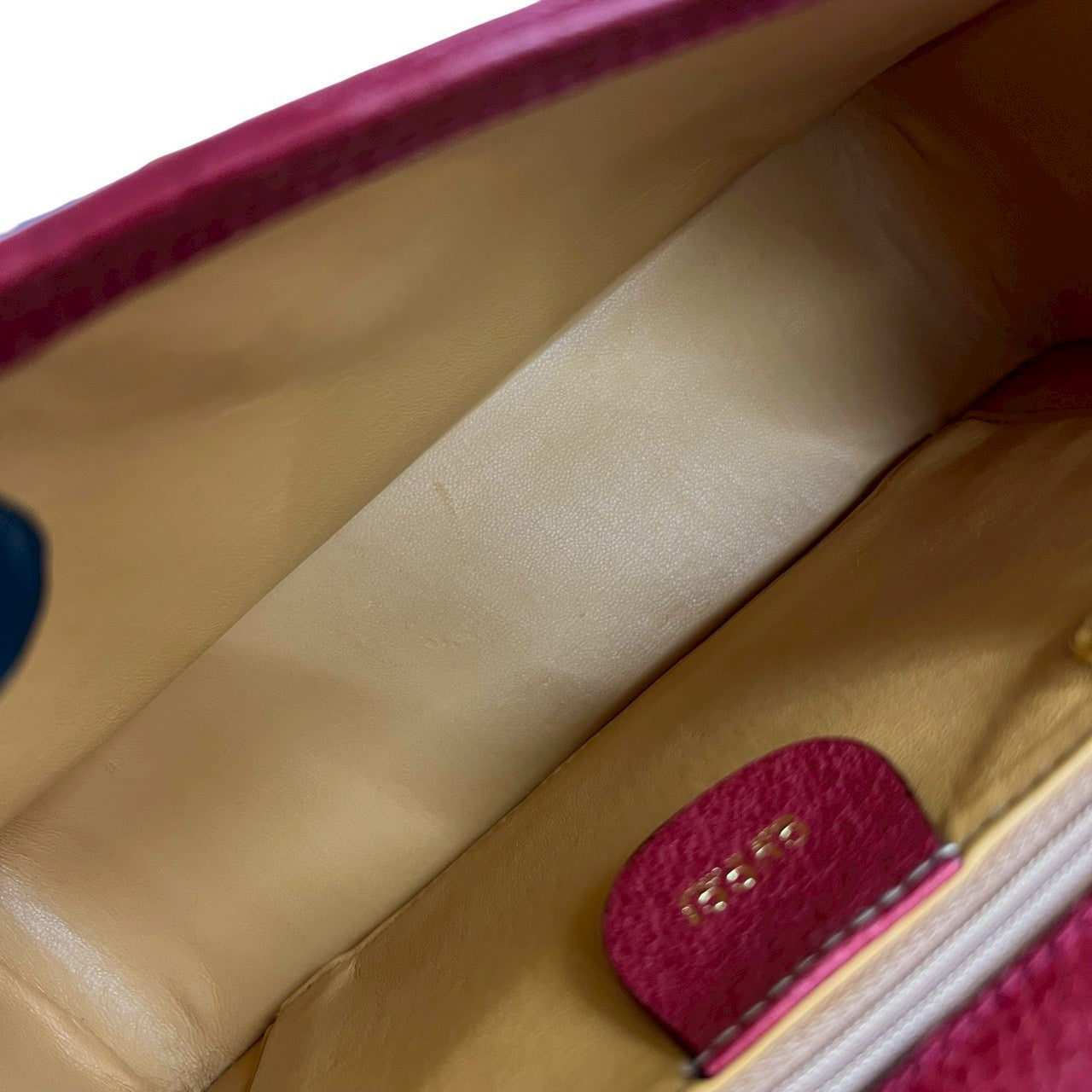 GUCCI – Red Leather Bamboo Handbag  –