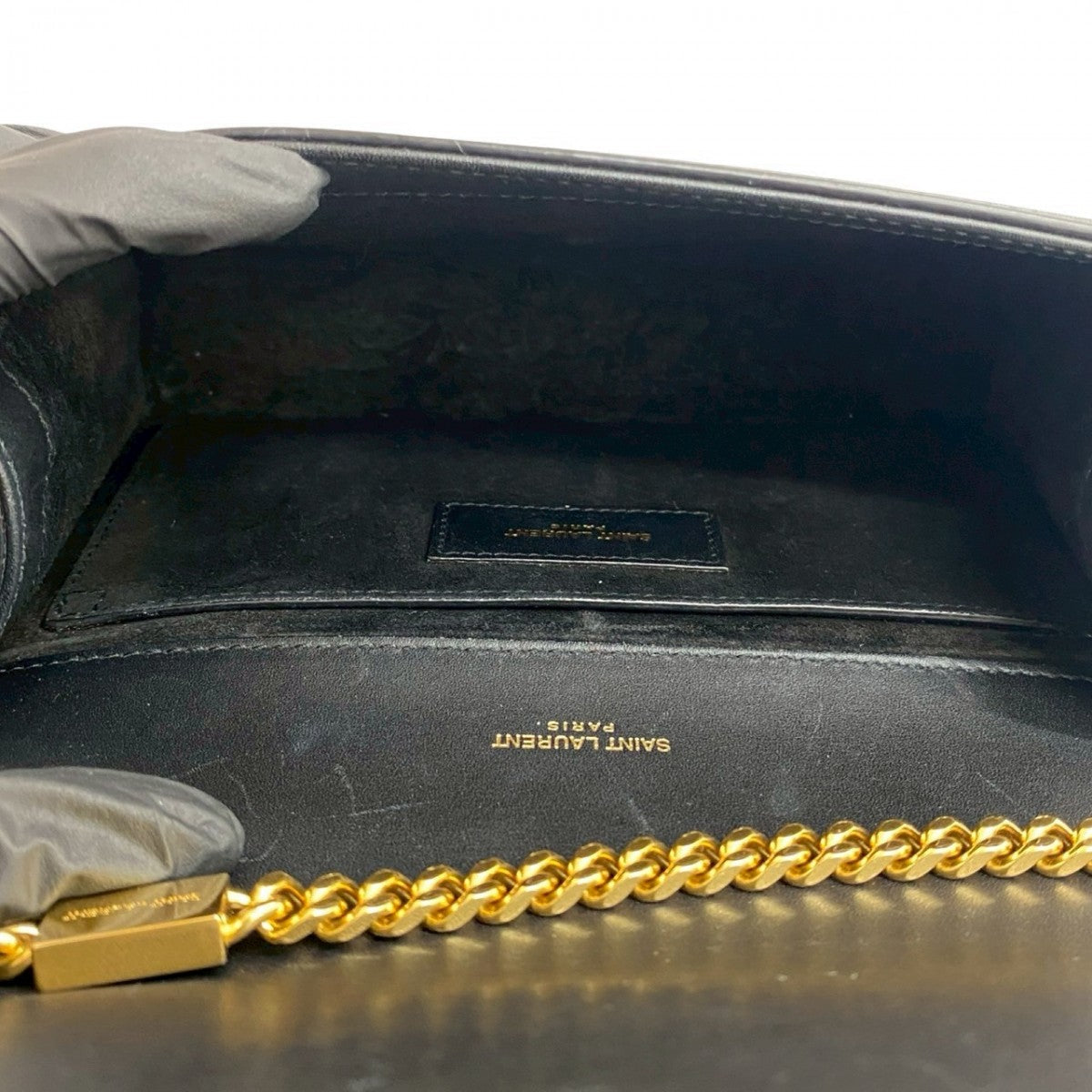 YVES SAINT LAURENT – Cassandra YSL Logo Shoulder Bag – Black Leather –