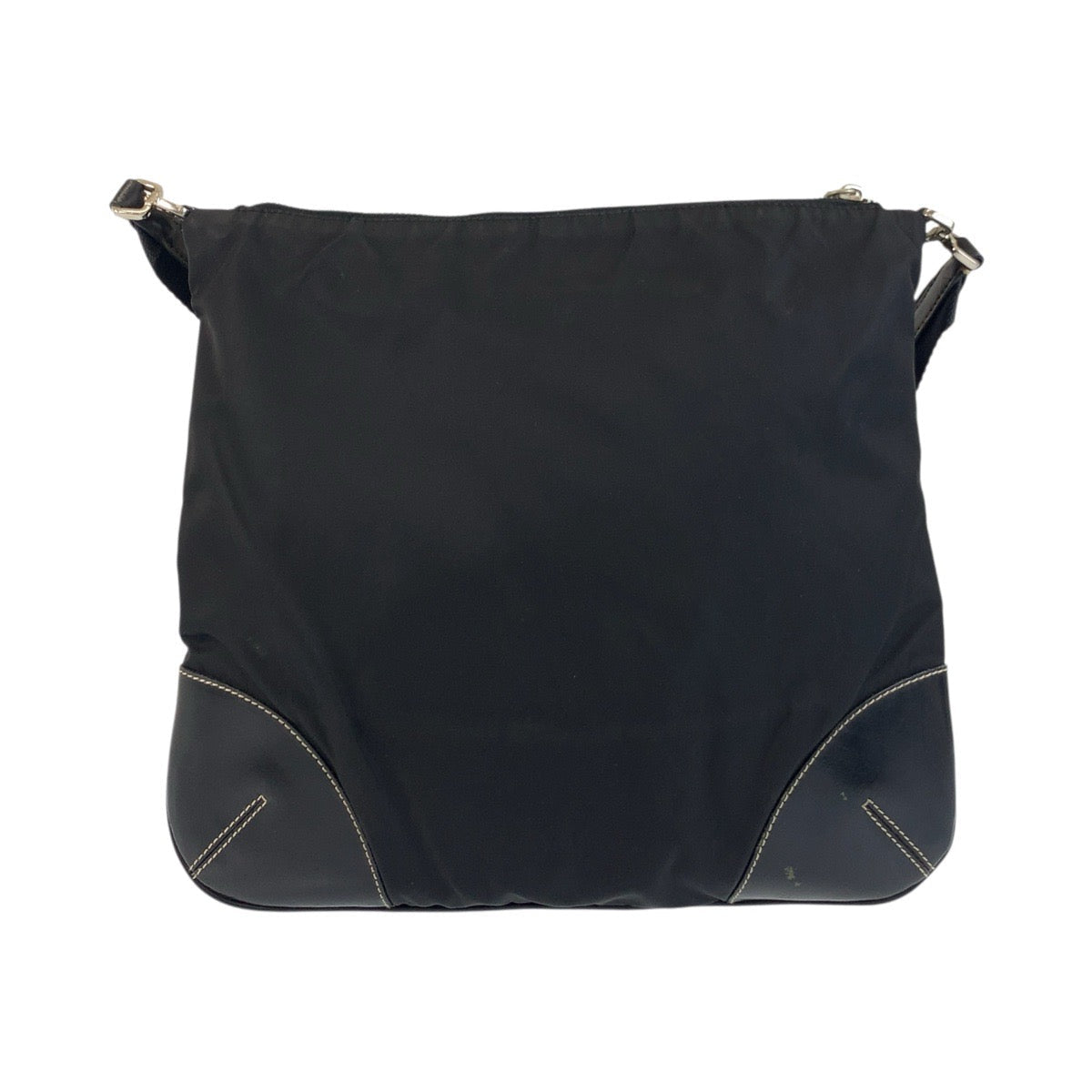 PRADA – Triangle Logo Pochette Shoulder Bag – Black Nylon Leather