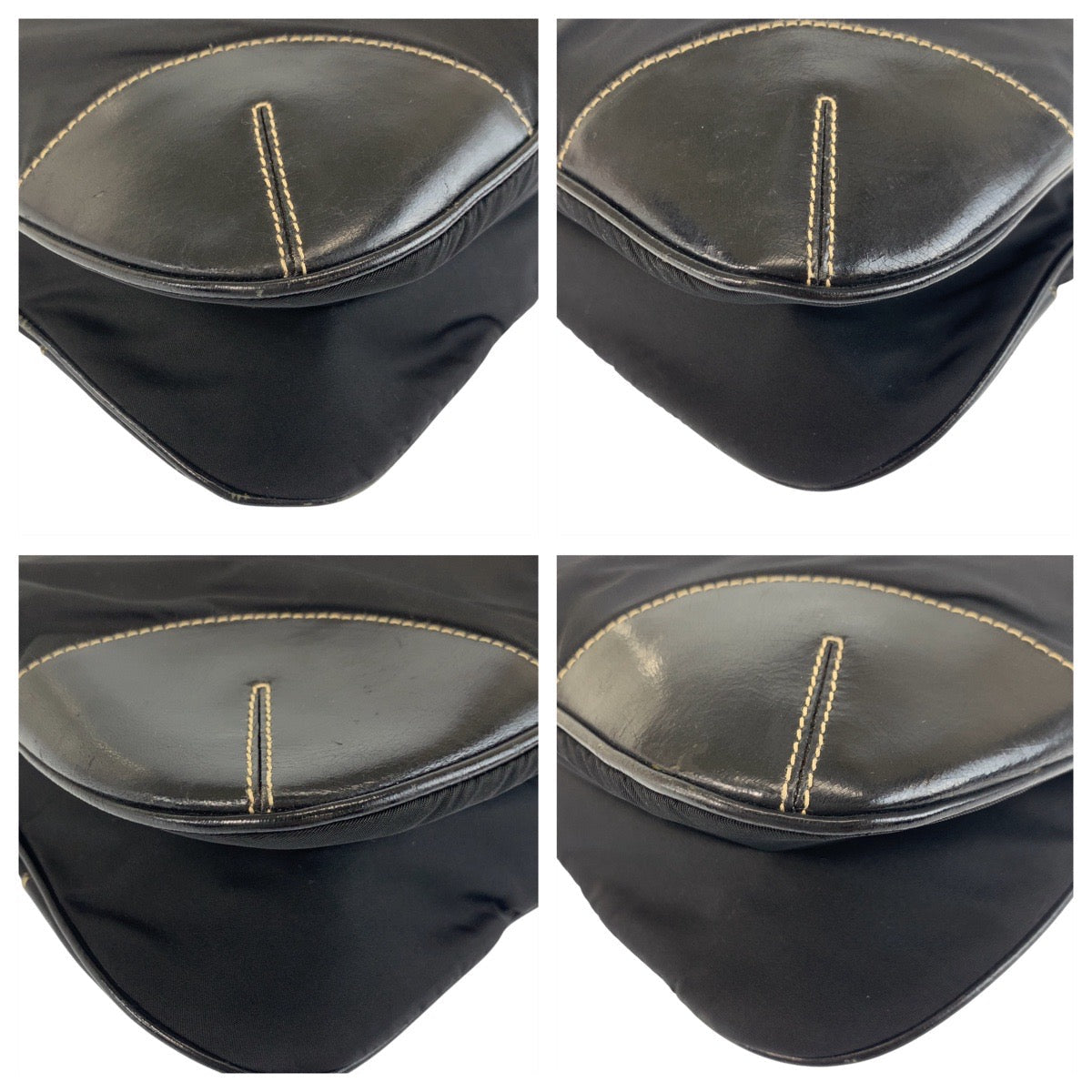 PRADA – Triangle Logo Pochette Shoulder Bag – Black Nylon Leather