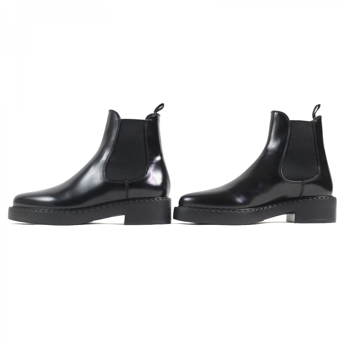 PRADA – Brushed Leather Short Boots – Black “Chocolate” – Size 37.5 –