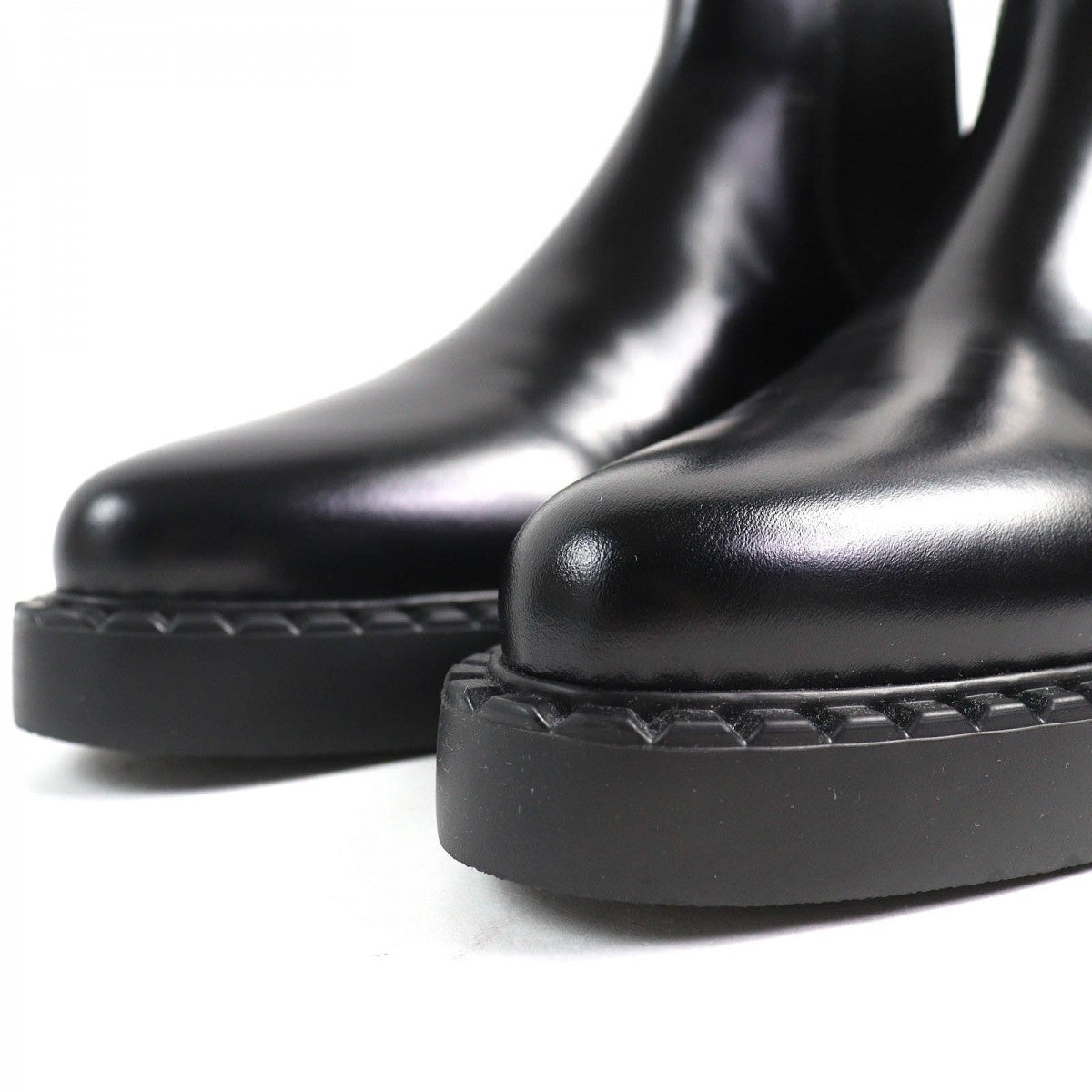 PRADA – Brushed Leather Short Boots – Black “Chocolate” – Size 37.5 –