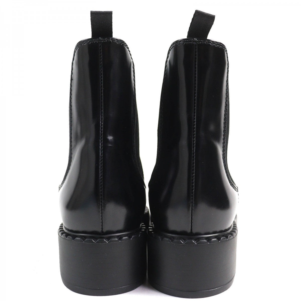 PRADA – Brushed Leather Short Boots – Black “Chocolate” – Size 37.5 –