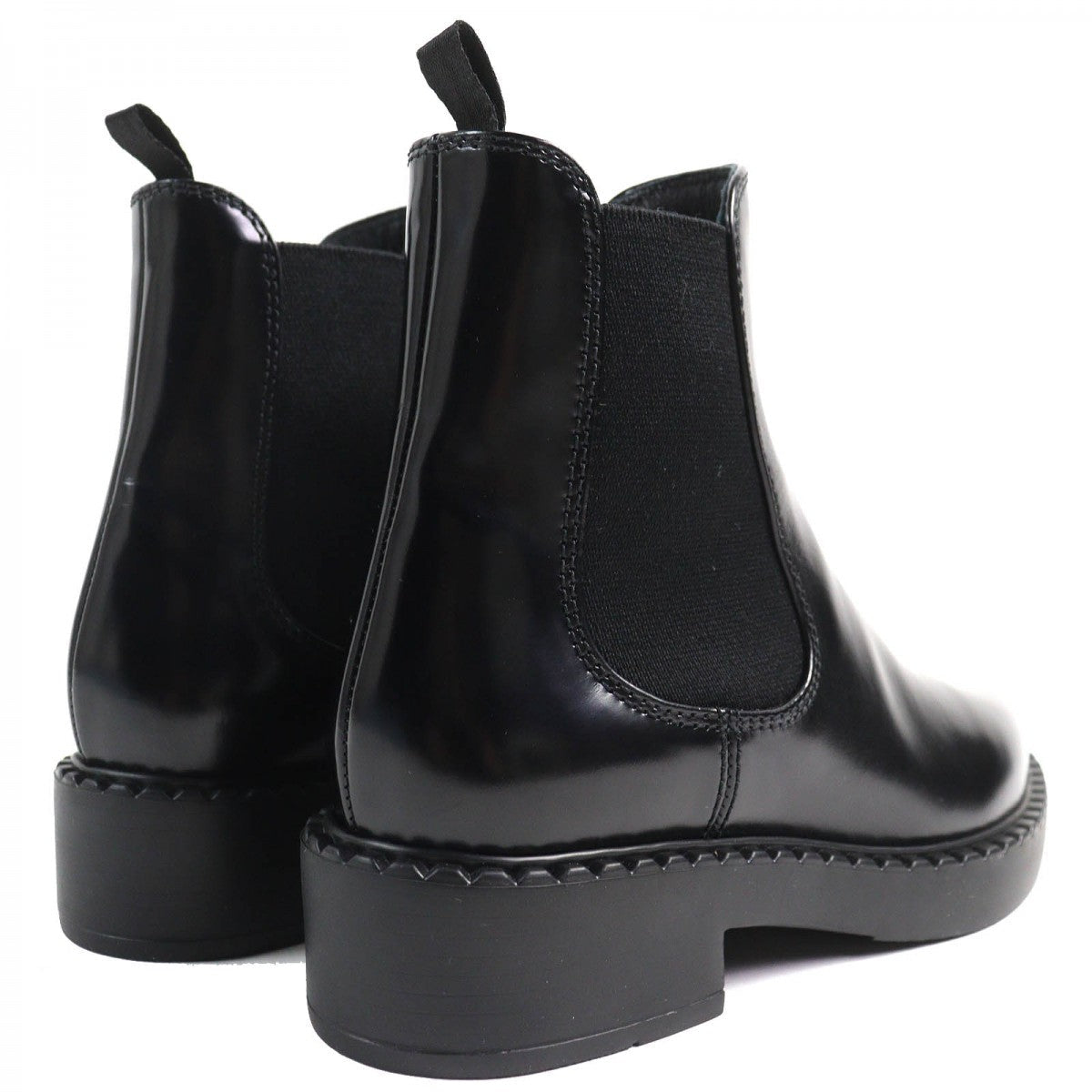 PRADA – Brushed Leather Short Boots – Black “Chocolate” – Size 37.5 –