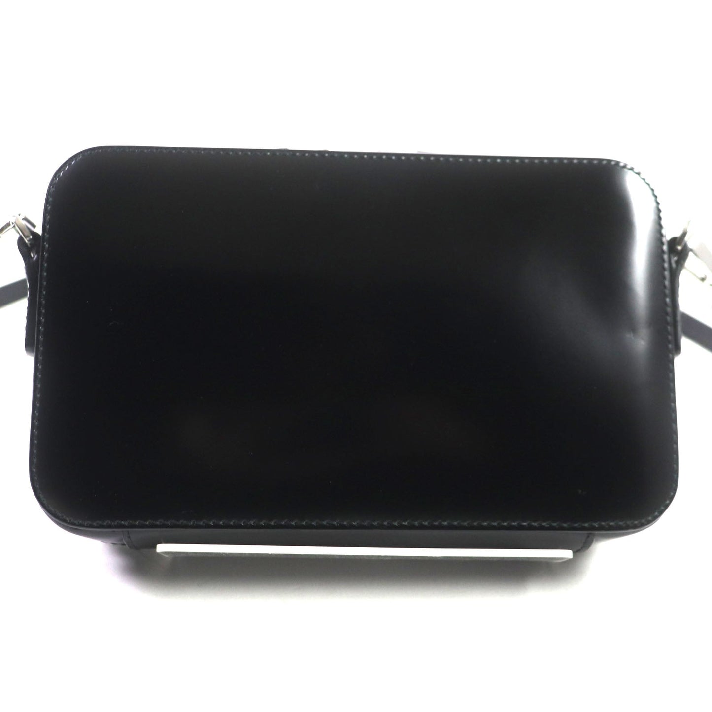 PRADA – Brick Shoulder Bag – Black Brushed Leather – Italy