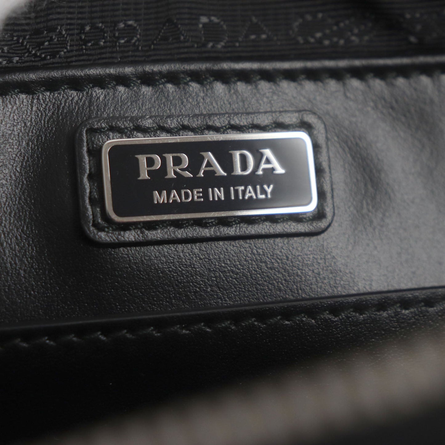PRADA – Brick Shoulder Bag – Black Brushed Leather – Italy