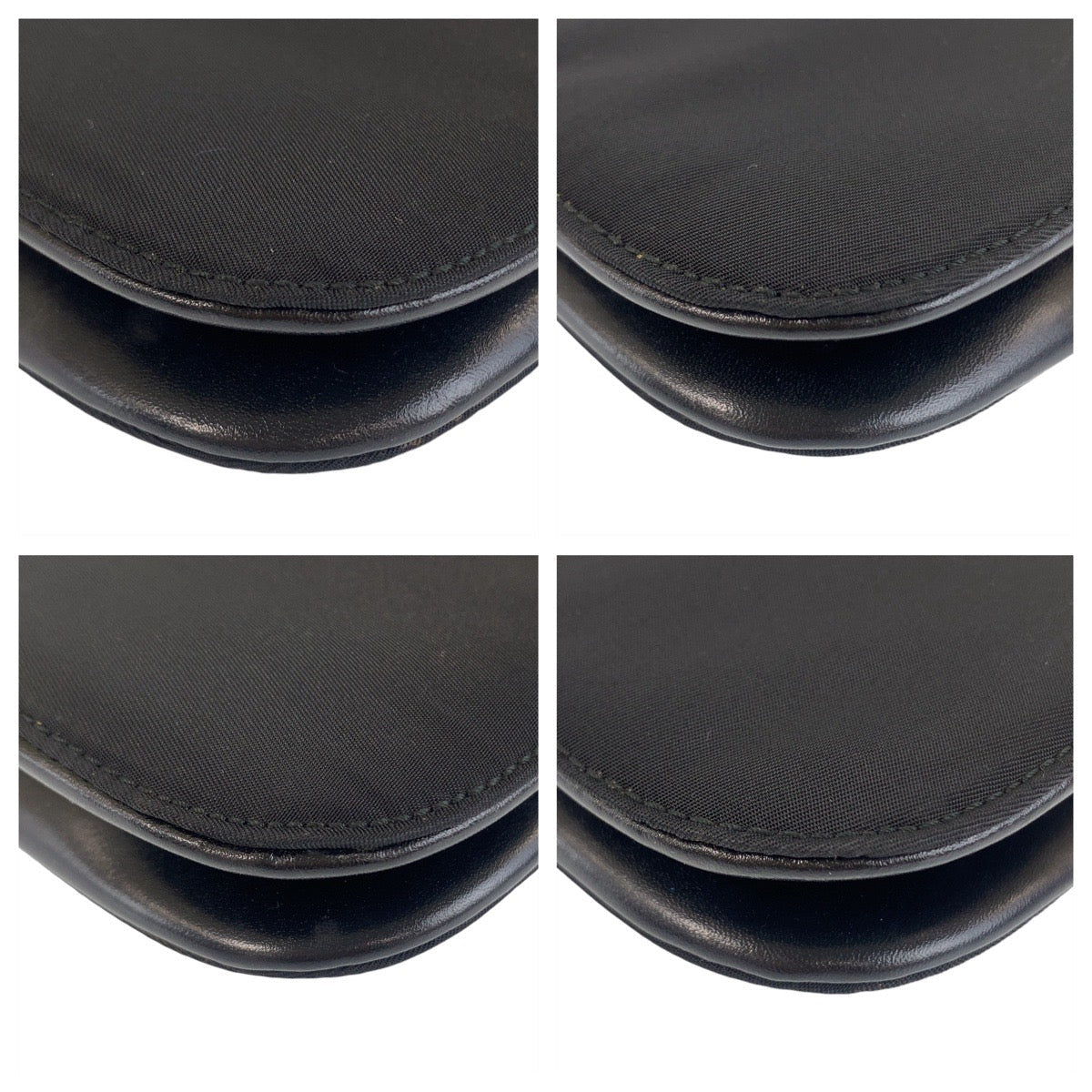 PRADA – Nylon Shoulder Pochette with Triangle Logo – Black with Silver Hardware –