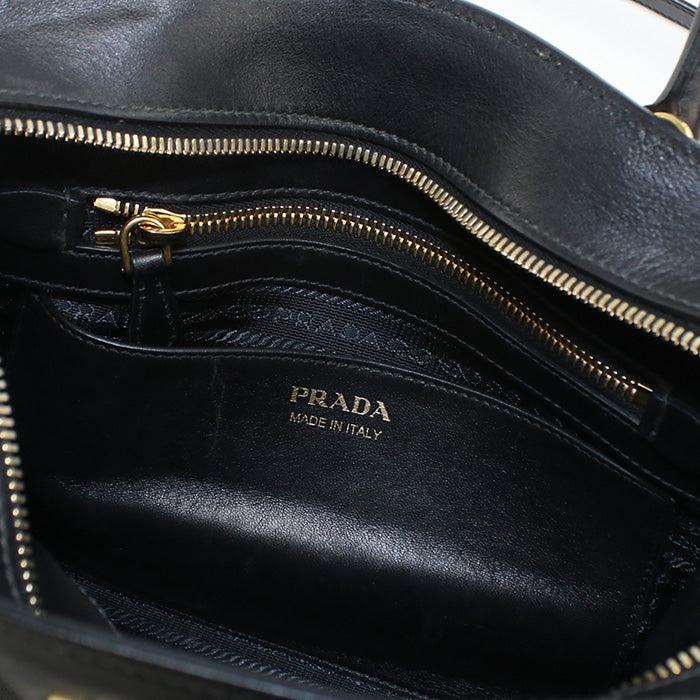 PRADA – Esplanade Bicolor 2WAY Tote Bag Saffiano Leather Gray with Gold Hardware
