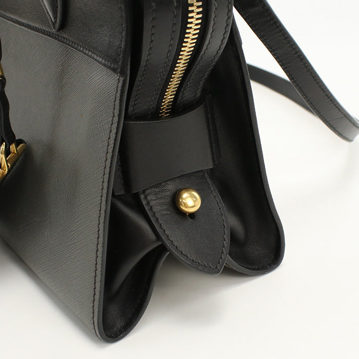 PRADA – Esplanade Bicolor 2WAY Tote Bag Saffiano Leather Gray with Gold Hardware