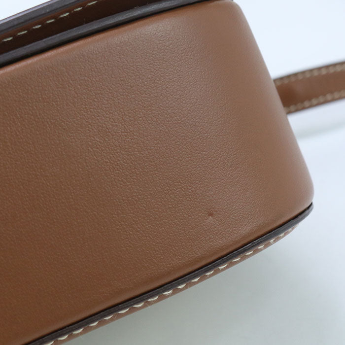 PRADA – Canvas & Leather Shoulder Bag – Beige with Gold Hardware