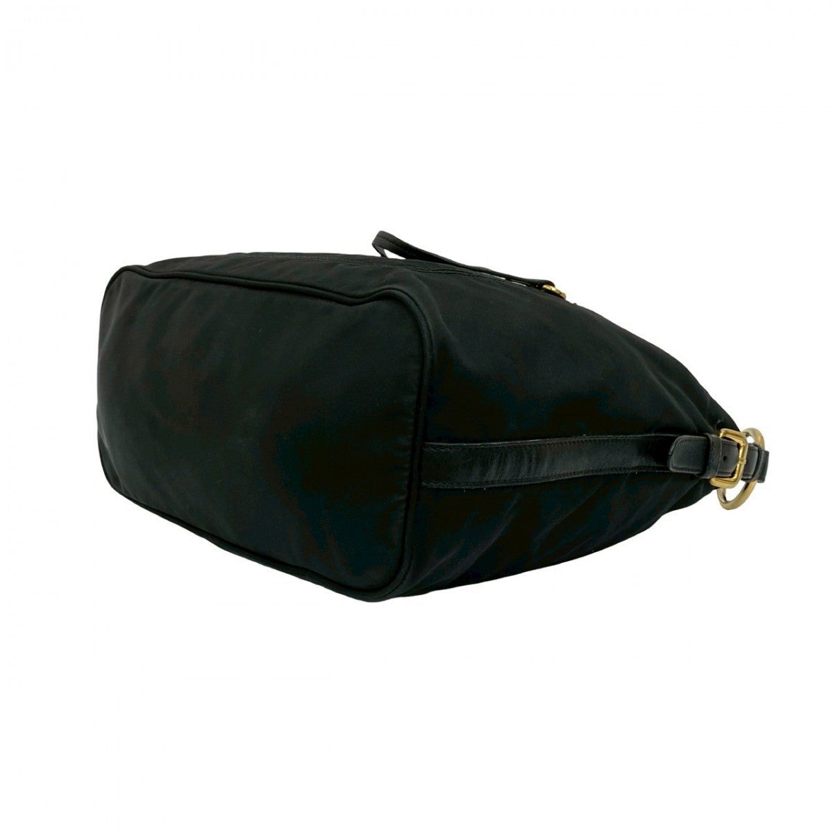 PRADA – Nylon &amp; Leather Shoulder Bag with Triangle Logo – Black