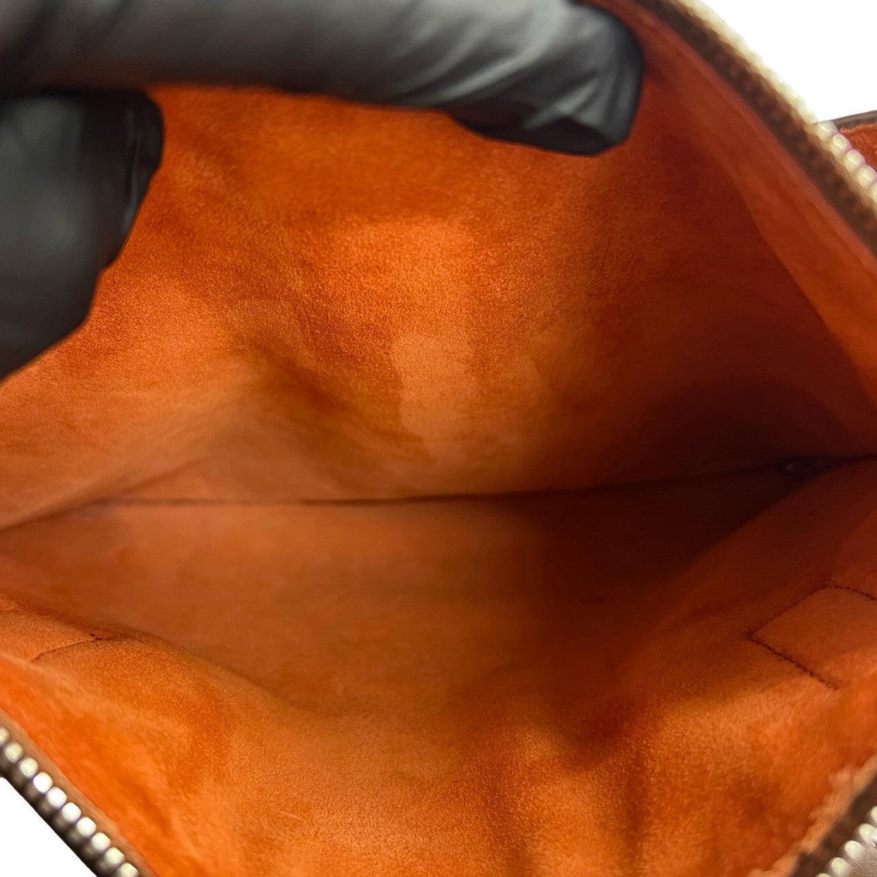 PRADA – Brown Leather Triangle Logo Tote Bag –