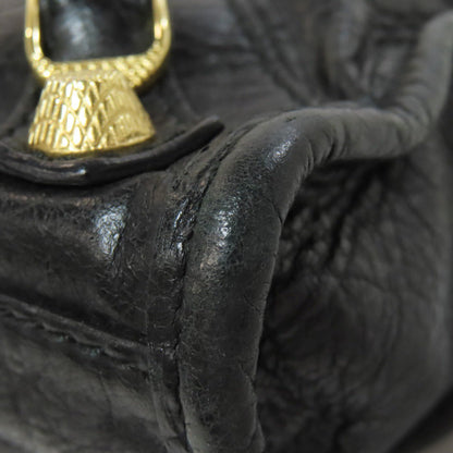 Balenciaga 00024768 by Nicolas Ghesquière – Giant Mini City Bag, 2WAY Style, Black Leather with Giant Gold Hardware, 2010s Collection, 100% Authentic Pre - Owned Item No. 75514657 - LLUXE.CA