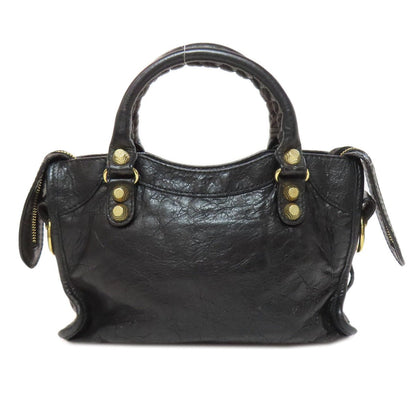 Balenciaga 00024768 by Nicolas Ghesquière – Giant Mini City Bag, 2WAY Style, Black Leather with Giant Gold Hardware, 2010s Collection, 100% Authentic Pre - Owned Item No. 75514657 - LLUXE.CA