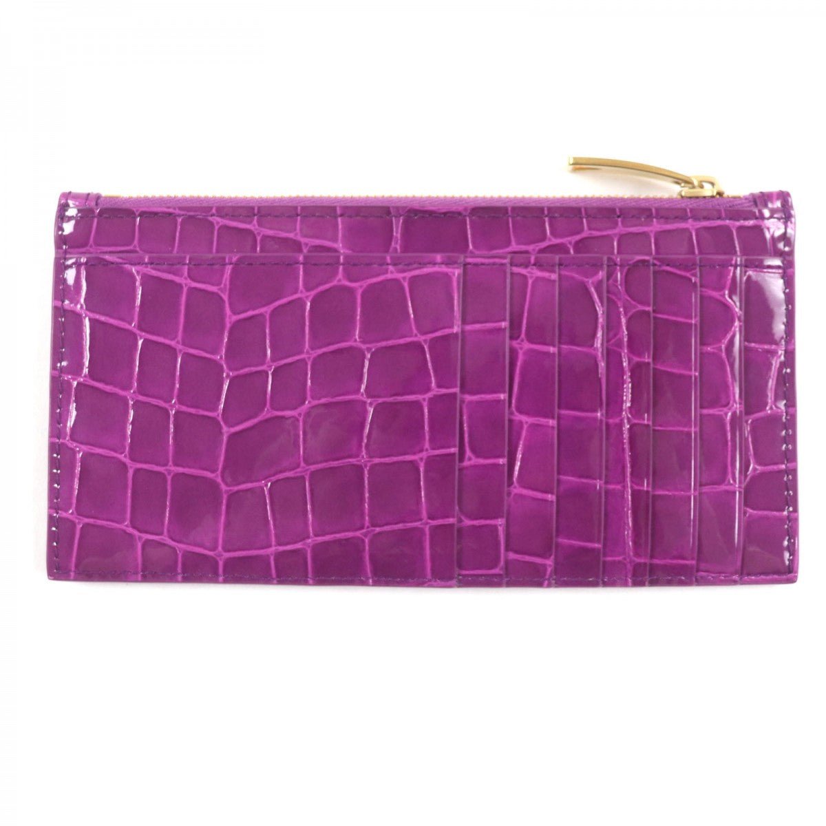 Bottega Veneta 00028928 Cassette Long Zipper Card Case – Purple Patent Leather by Daniel Lee, Circa 2020, Made in Italy - LLUXE.CA