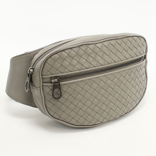BOTTEGA VENETA – Belt Bag – Intrecciato Leather Body Bag – Model No. 520425 – Tomas Maier – Circa 2015 – Gray – 100% Authentic Pre - Owned - LLUXE.CA