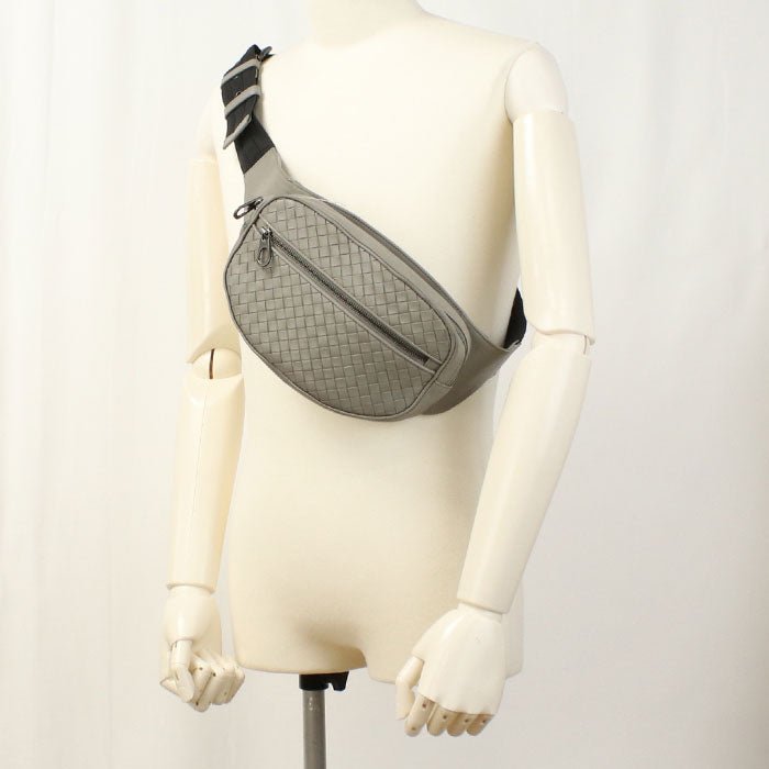 BOTTEGA VENETA – Belt Bag – Intrecciato Leather Body Bag – Model No. 520425 – Tomas Maier – Circa 2015 – Gray – 100% Authentic Pre - Owned - LLUXE.CA