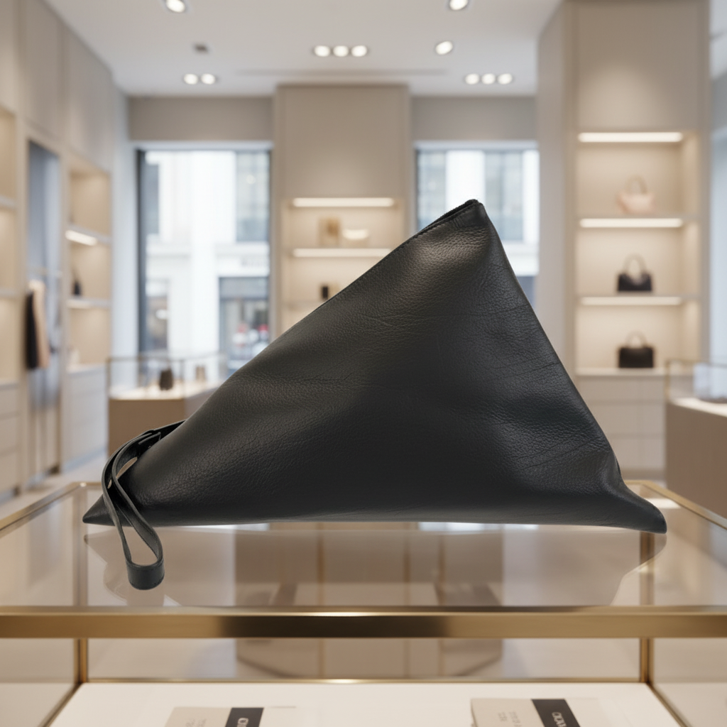 BOTTEGA VENETA – Black Leather Clutch / Business Pouch –