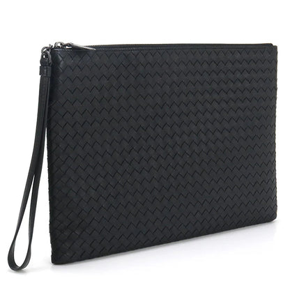 BOTTEGA VENETA – INTRECCIATO Clutch Bag – Black Leather – Tomas Maier – Circa 2016 – 100% Authentic Pre - Owned - LLUXE.CA