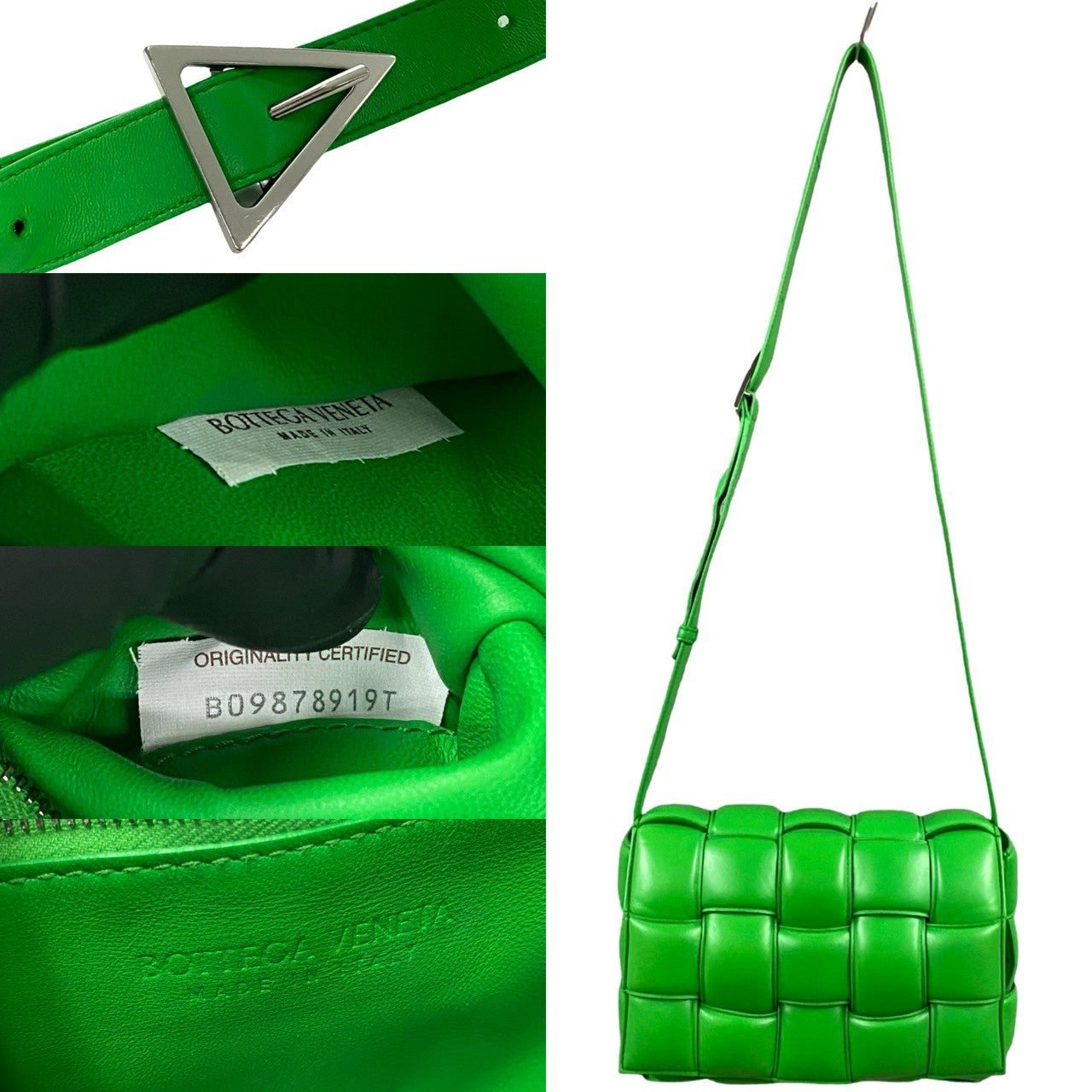 Bottega Veneta Padded Cassette Bag in Green Leather, 2021, Designed by Daniel Lee, Made in Italy – 100% Authentic Pre - Owned Item No. 6sbe - wz397620 - LLUXE.CA