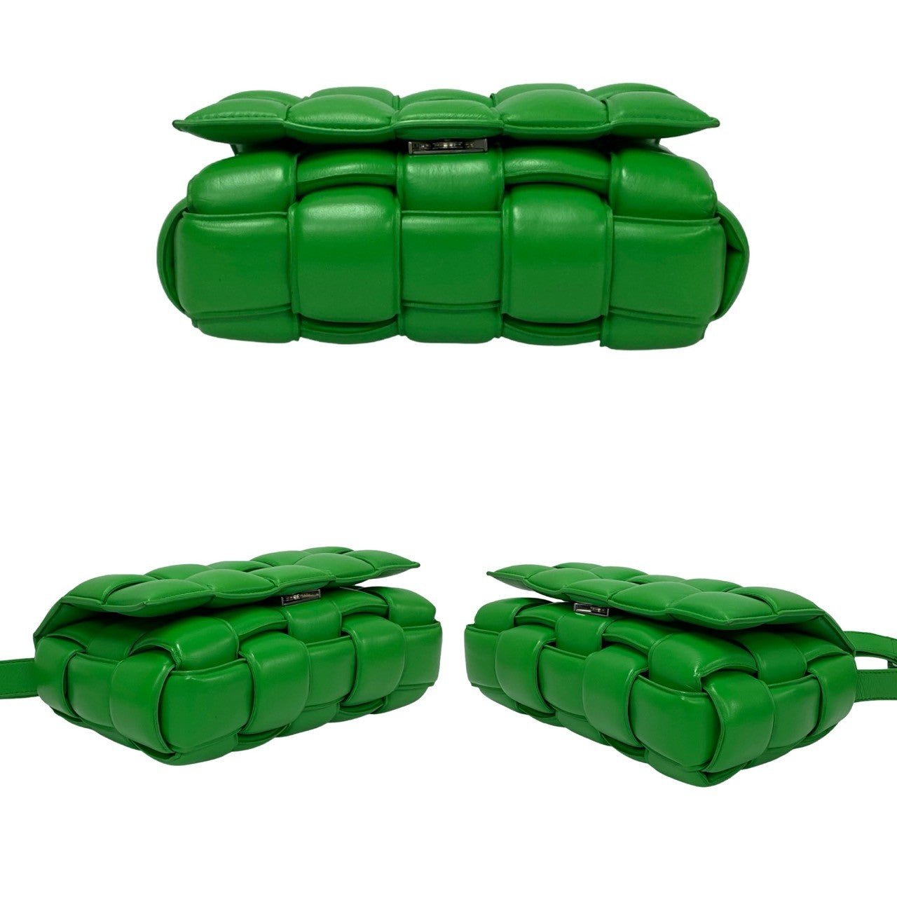 Bottega Veneta Padded Cassette Bag in Green Leather, 2021, Designed by Daniel Lee, Made in Italy – 100% Authentic Pre - Owned Item No. 6sbe - wz397620 - LLUXE.CA