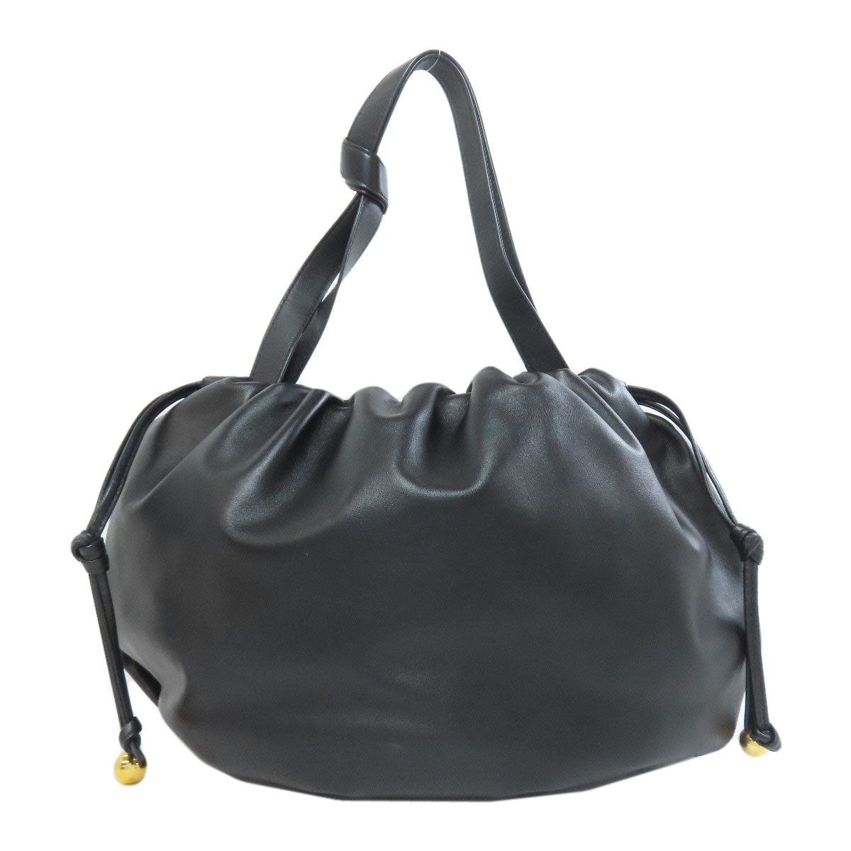 Bottega Veneta Vintage 75708019 Drawstring Bag Calfskin Black | Tomas Maier Era circa 2015 | 100% Authentic Pre - Owned Made in Italy - LLUXE.CA