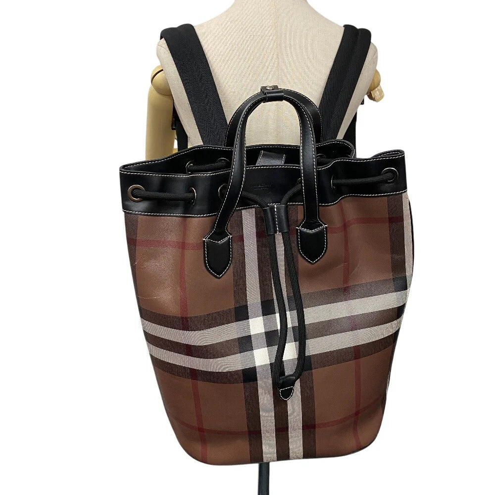 BURBERRY – Drawstring Backpack / 2 - Way Tote – Nova Check – PVC & Leather – Christopher Bailey – 2015 – 100% Authentic Pre - Owned Item No.: Z0013610 - LLUXE.CA
