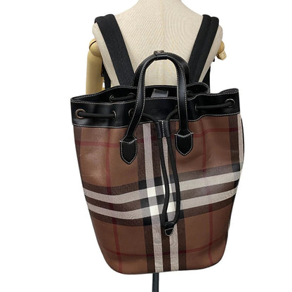 BURBERRY – Drawstring Backpack / 2 - Way Tote – Nova Check – PVC & Leather – Christopher Bailey – 2015 – 100% Authentic Pre - Owned Item No.: Z0013610 - LLUXE.CA