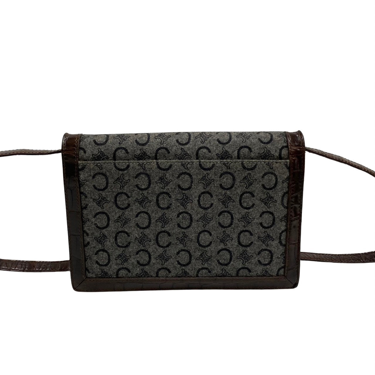 CELINE Macadam Triomphe Logo Crossbody Bag in Coated Canvas & Leather (Vintage, Circa 1990s, Designer: Michael Kors – Macadam Collection) – Pre - Owned, 100% Authentic Item No. 733d732 - 19079 - LLUXE.CA