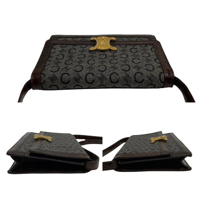 CELINE Macadam Triomphe Logo Crossbody Bag in Coated Canvas & Leather (Vintage, Circa 1990s, Designer: Michael Kors – Macadam Collection) – Pre - Owned, 100% Authentic Item No. 733d732 - 19079 - LLUXE.CA